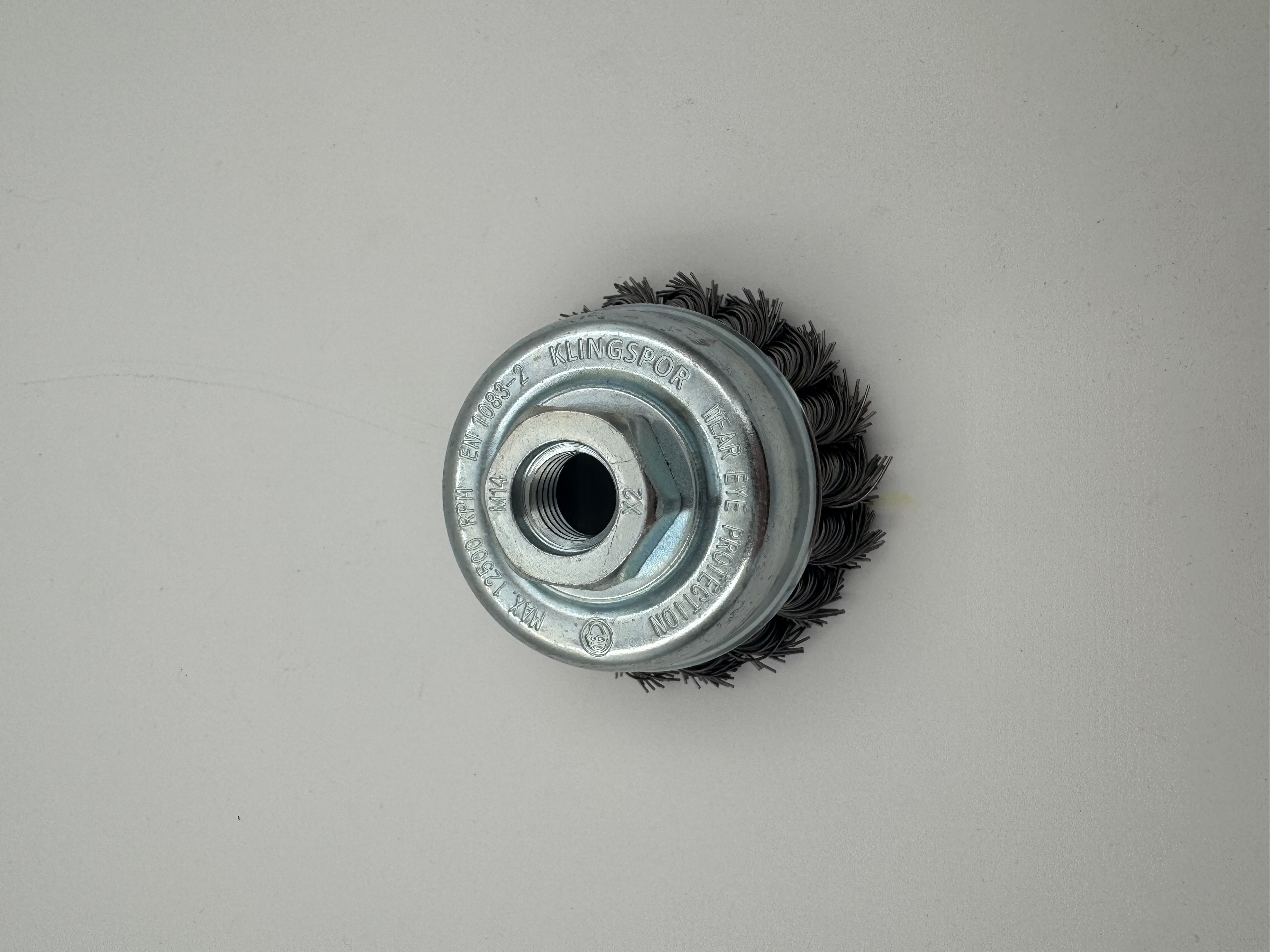 Topfbürsten gezopft ohne Ring Anzahl Reihen 1 65 mm, Gewinde M 14, 0,5 Stahl